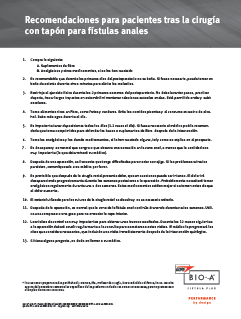 Recommendations for Patients - Spanish