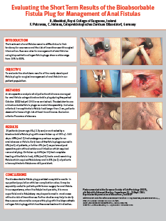Evaluating the Short Term Results of the Bioabsorbable Fistula Plug for Management of Anal Fistulas